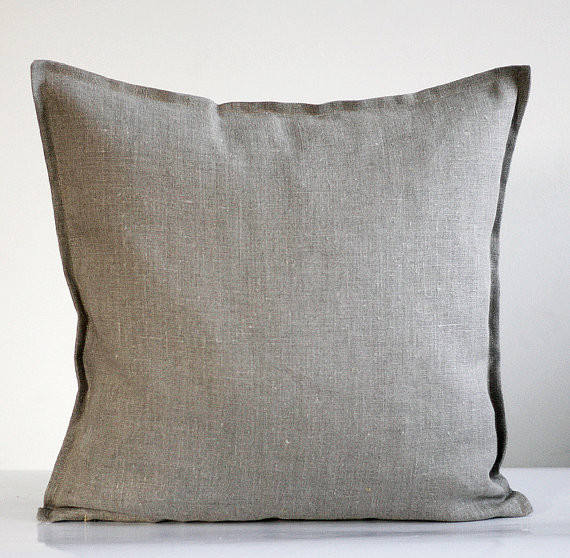 Linen Pillow Cover, Gray by Pillow Link - Traditional - Decorative Pillows - by Etsy