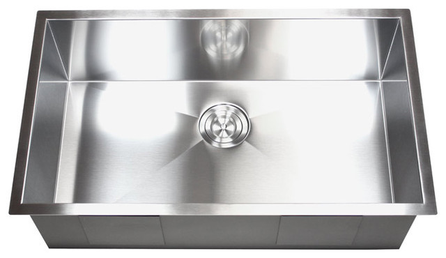 36-inch Stainless Steel Single Bowl Undermount Zero Radius Kitchen ...