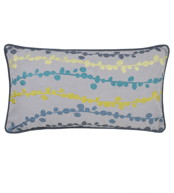 Villa URB Yuki Pillows - Grey/Blue/Green 14x26; Set of 2 - Modern - Scatter Cushions - by Urban ...