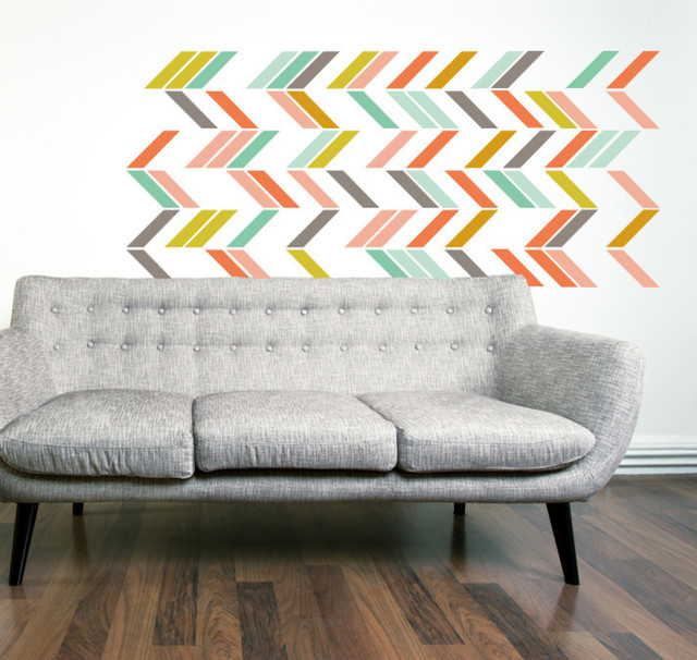 Multi Color Herringbone Wall Decal Set Eclectic Wall Decals