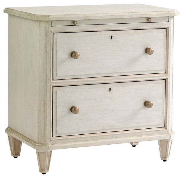 Laurel 2Drawer Nightstand, Light Gray contemporarynightstandsandbedsidetables