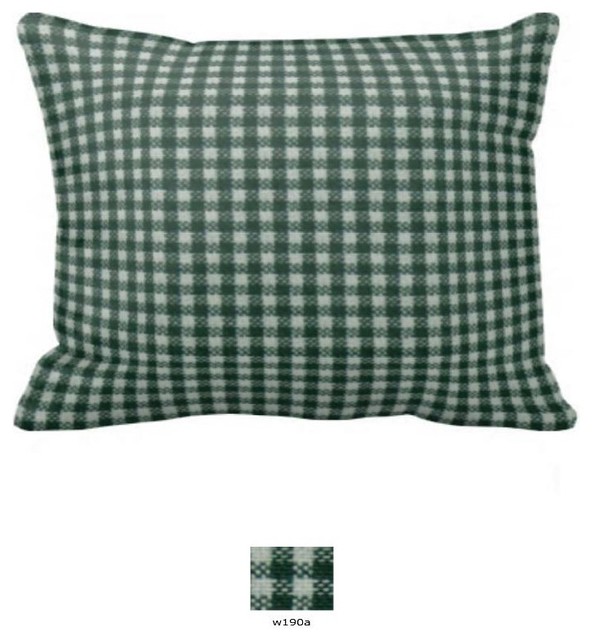 Green and White Gingham Checks Fabric Pillow Sham 27"X21" Farmhouse