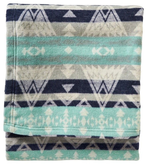 Pendleton Cotton Jacquard High Peaks Sky Blanket Twin, Queen Eclectic
