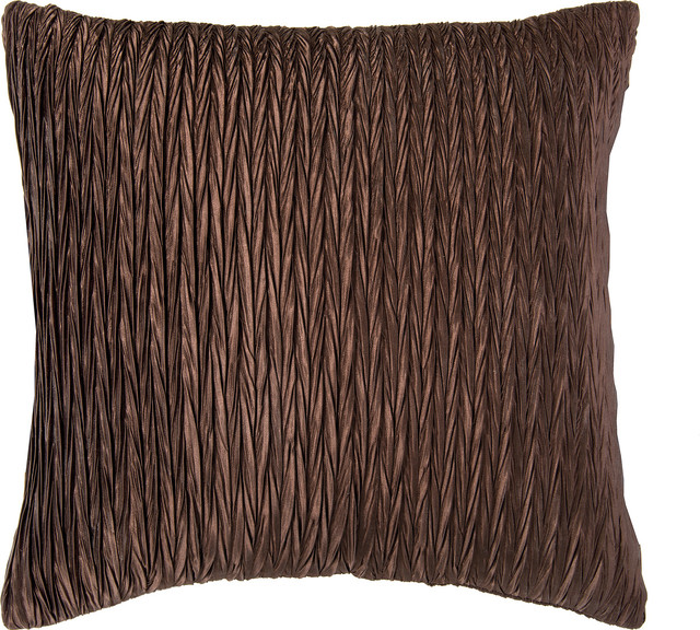 Shiny Texture Pillow, Dk Brown, 18" x 18" Contemporary Decorative