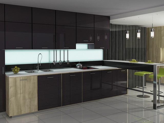 Modern Glass Kitchen Cabinet
