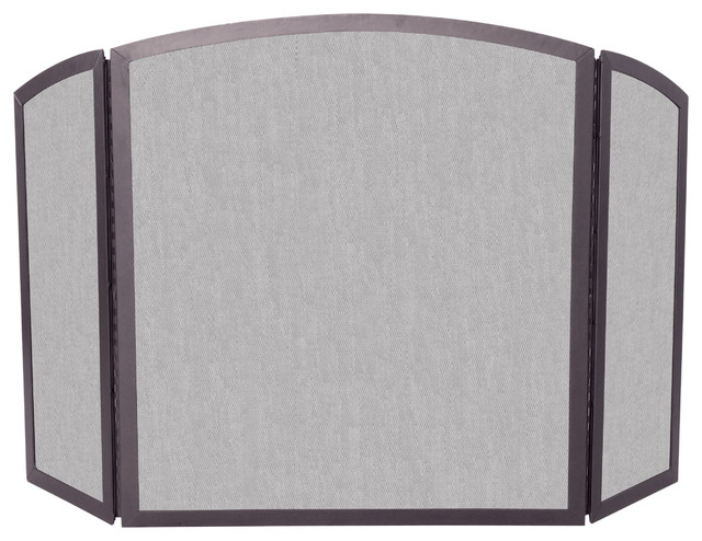 3 Fold Bronze Screen Fireplace Screens By Blue Rhino