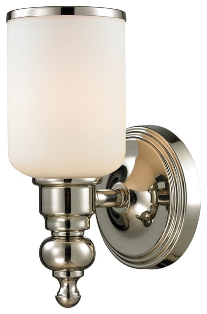 Bristol 1-Light Bath in Polished Nickel - Contemporary - Bathroom Lighting & Vanity Lighting