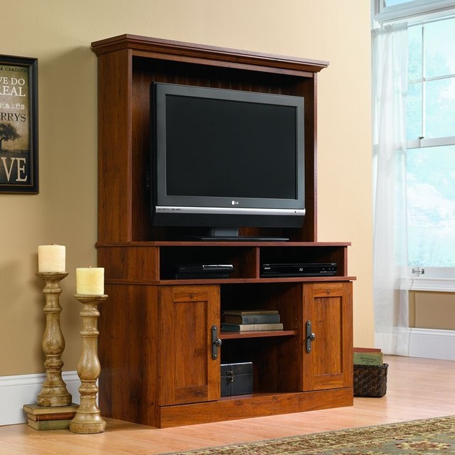 Sauder Harvest Mill Entertainment Center, Abbey Oak Traditional Entertainment Centers And Tv