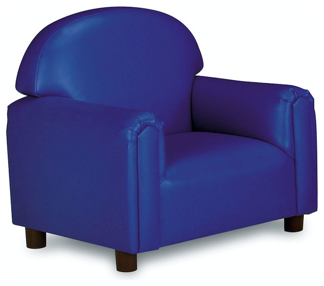 Kids Vinyl Upholstered Chair Blue contemporary kids chairs
