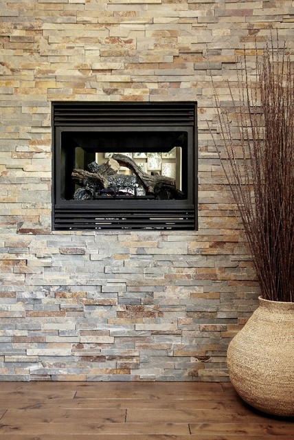 feature fireplace stone living contemporary houzz rooms