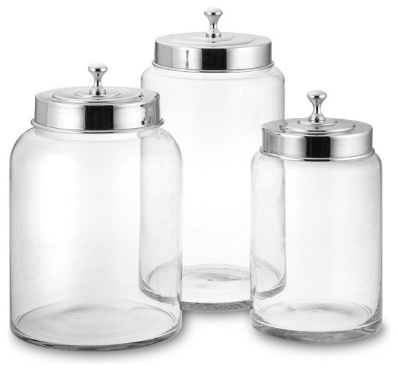 Glass Canister Contemporary Kitchen Canisters And Jars By