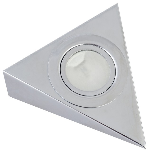 Arlec 3 x 20W Chrome Triangle Halogen Puck Light Contemporary Under