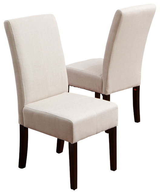 Emilia Fabric Dining Chair (Set of 2), Ivory Contemporary Dining