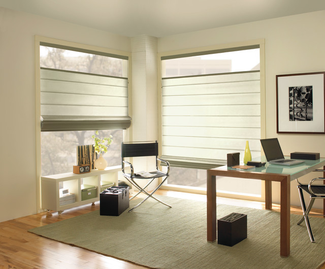 Levolor Classic Roman Shade Contemporary Home Office other metro by