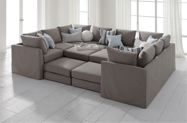 Dr. Pitt Slipcovered Sectional - Contemporary - Sectional Sofas - by