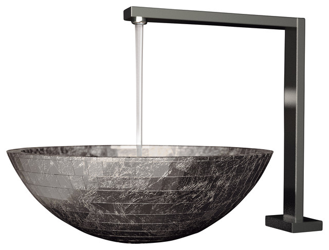 Vessel Designer Bathroom Sink, Silver Leaf - Modern - Bathroom Sinks ...