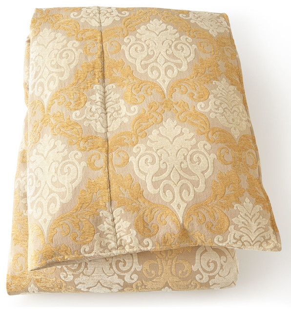 King Damask Duvet Cover 110" x 98" YELLOW (110X98) Contemporary Duvet Covers And Duvet