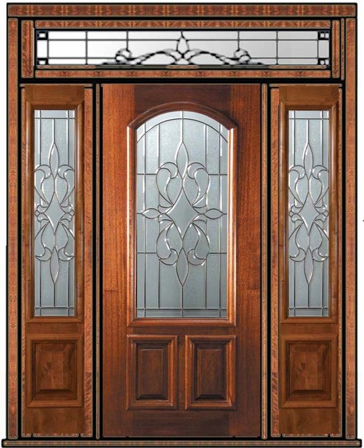 Prehung Side lightsTransom Door 80 Mahogany New Orleans