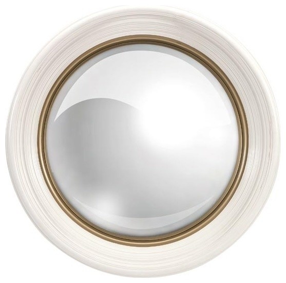 Manning White Round Mirror - Modern - Wall Mirrors - by Uber Bazaar