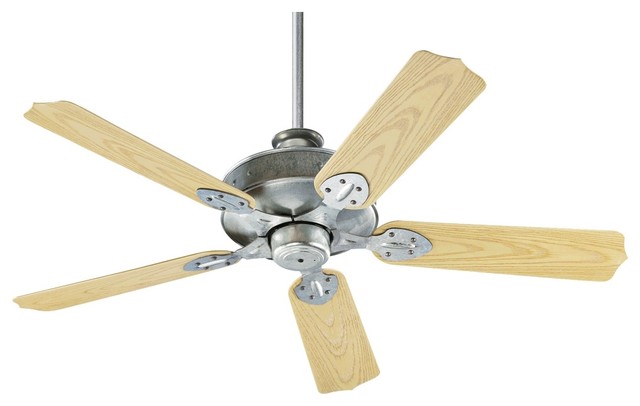 52" Quorum Hudson Galvanized Patio Ceiling Fan ...