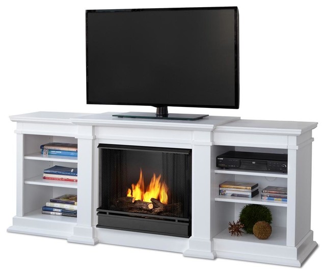 Fresno Ventless Gel Fireplace in White Contemporary Indoor Fireplaces
