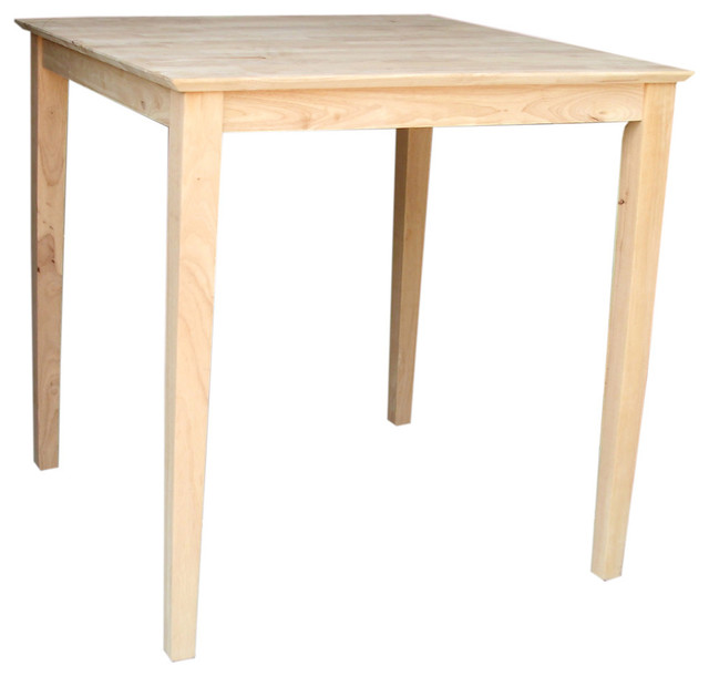 Unfinished Square Counter Height Parawood Shaker-style Dining Table ...