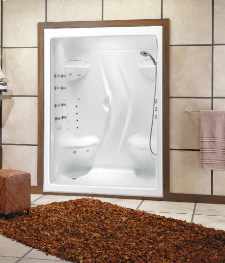 Where can you buy three-piece shower units?