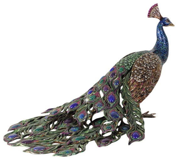 strongwater titania grand peacock figurine transitional decorative objects and figurines strongwater titania grand peacock figurine transitional decorative objects and figurines