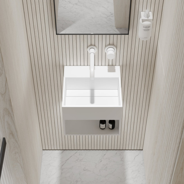 Ethos Mini Wall Hung Stone Basin Other By LUSSO Houzz IE