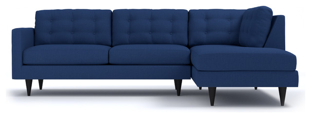 Logan 2 Piece Sectional Sofa Royal Blue, Chaise on Right - Midcentury