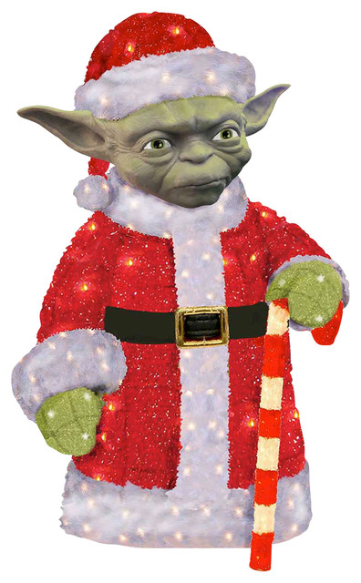 Star Wars Tinsel Santa Yoda Lawn Decor  Contemporary  Christmas