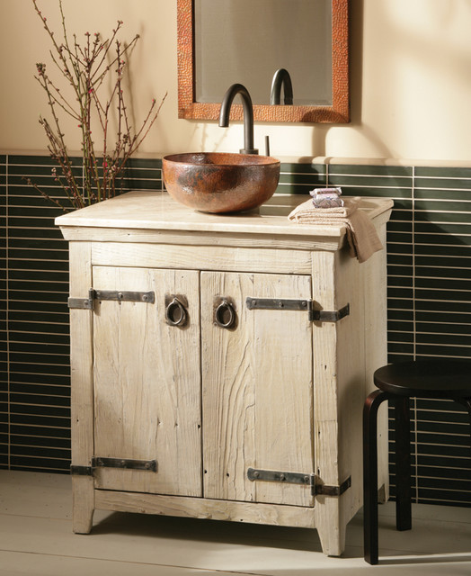 Native Trails 30" Americana Vanity in Whitewash Farmhouse Bathroom