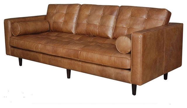 Mid Century Modern Leather Sofa