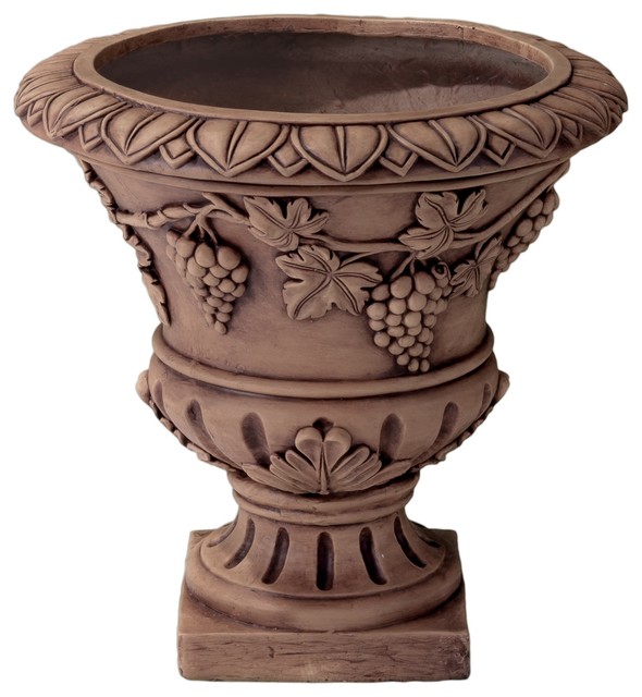 Porta Light Brown Roman Style Urn Planter Victorian Outdoor Pots And Planters by Great