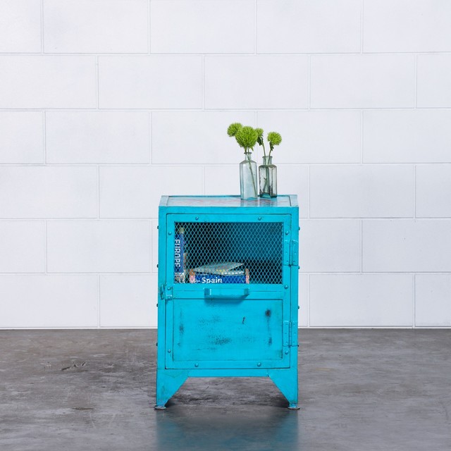 Buy Carlos Bedside Tables/Side Table, Blue Eclectic Nightstands And
