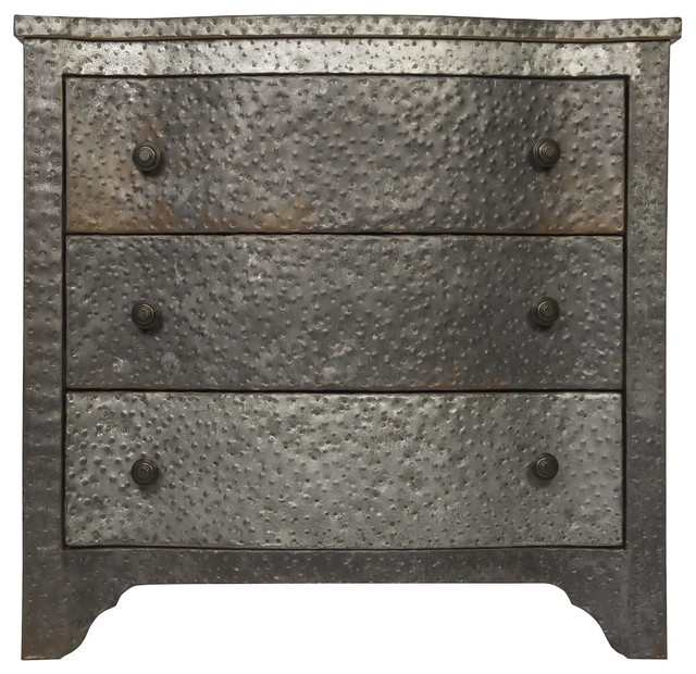 Jenny Hammered Zinc nightstand Industrial Nightstands And Bedside
