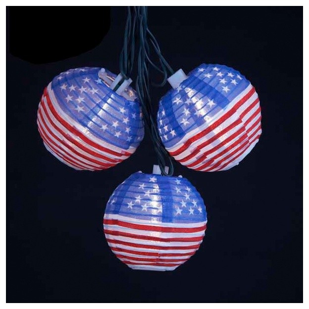 ten american flag lantern party string lights ten american flag lantern party string lights
