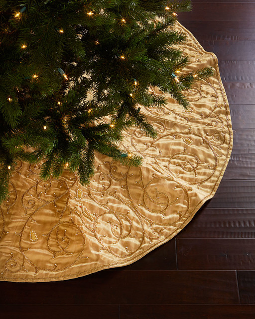 sudha pennathur gold velvet christmas tree skirt sudha pennathur gold velvet christmas tree skirt