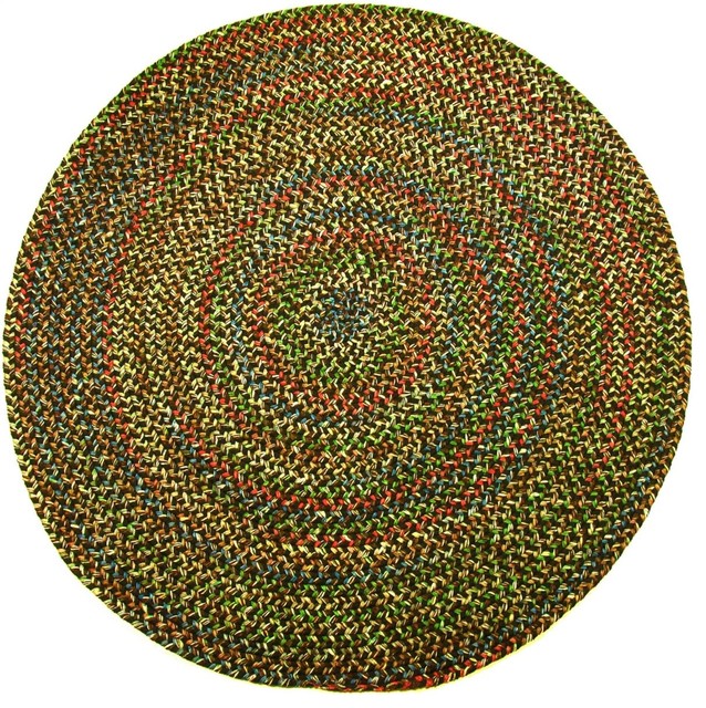 4' Round (Small 4x4) Rug, Brown Textured Braided farmhousearearugs