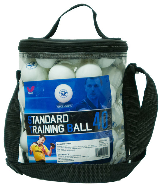 PingPong Training Ball Bucket, 72Pack Contemporary Game Table Accessories by Butterfly