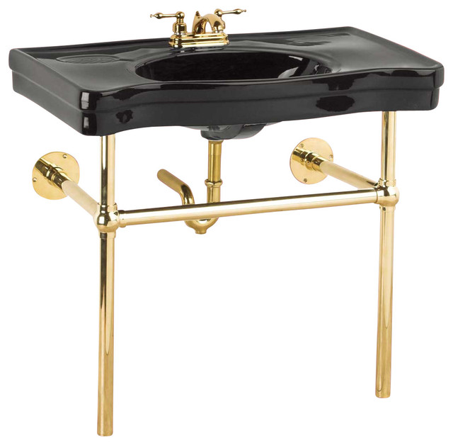 Console Sinks Black Belle Epoque Sink Bistro Brass Legs Centerset Contemporary Bathroom