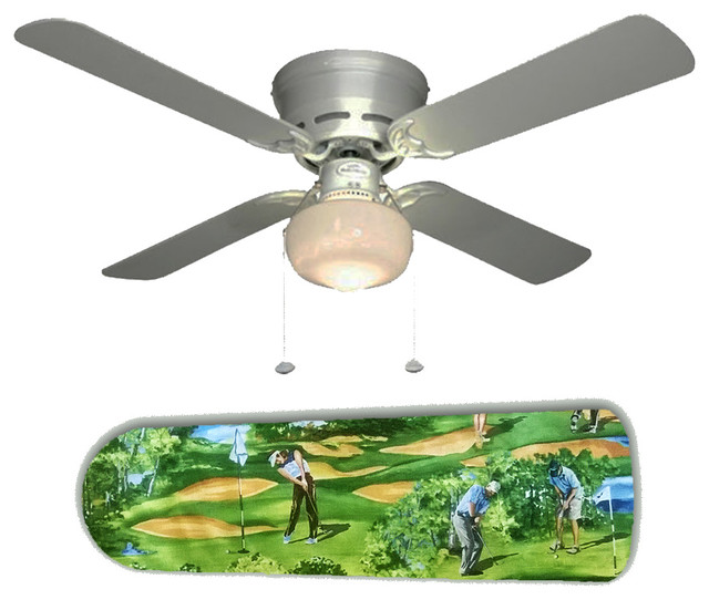 On the Green Golf 42" Ceiling Fan and Lamp Contemporary Ceiling Fans