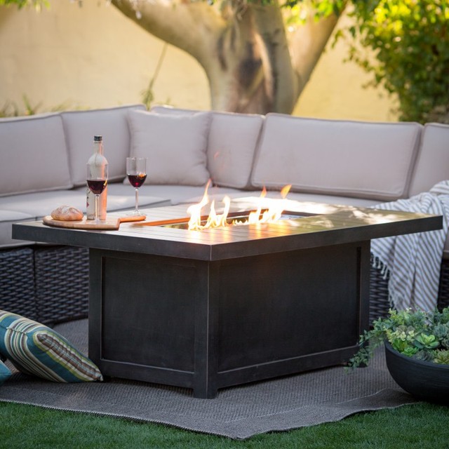 outdoor rectangle fire pit dining set fire pit