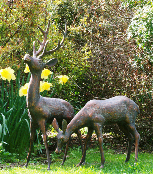 Metal Garden Animal Sculptures Traditional Garden Statues And Yard