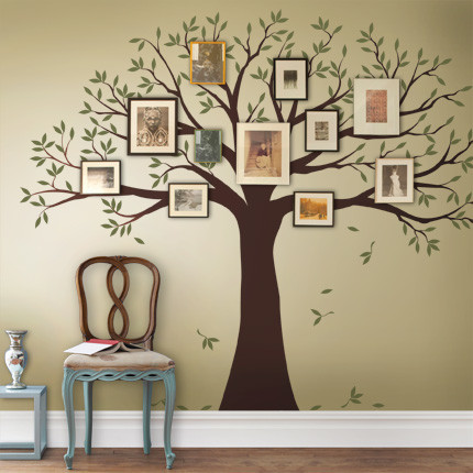 Family Tree Wall Decal - 2 color traditional-wall-decals