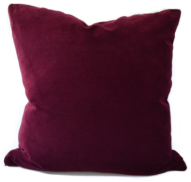 Burgundy Velvet modern-decorative-pillows