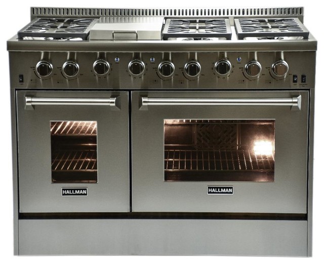 Hallman 6.7' Professional Convection Gas Range With Two Ovens, Liquid