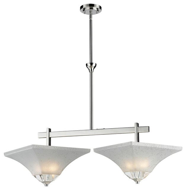 2 Light Island Light Transitional Kitchen Island Lighting by ZLite