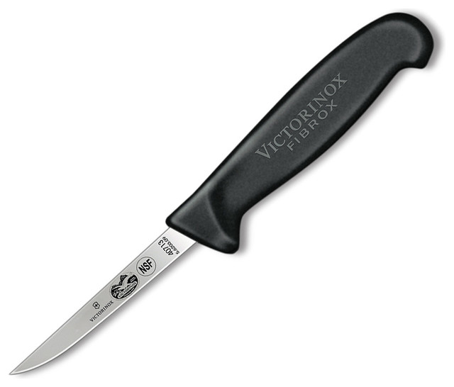 Victorinox 3" Poultry Deboning Knife, Narrow, Straight Blade, Black