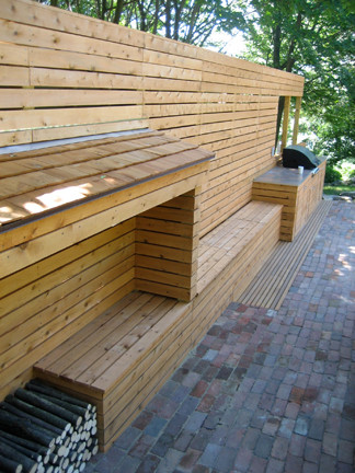 Before & After Modern Backyard Wall
